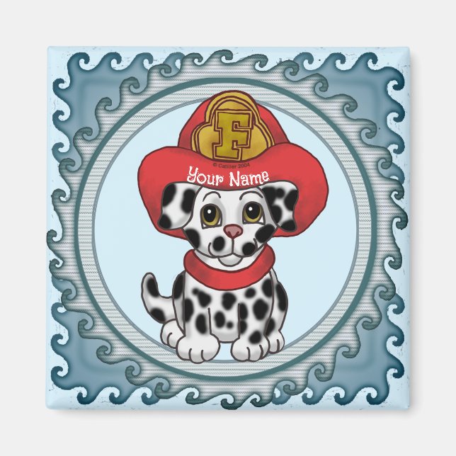 Puppy Dog Firefighter  Magnet (Front)