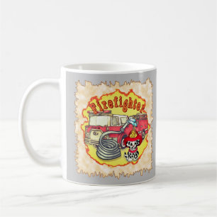 Puppy Dog Firetruck firefighters mugs