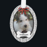Puppy Dog First Christmas OR Commemorative Ornament<br><div class="desc">This super cute ornament is displayed as a "Puppy's First Christmas" ornament -- which is a great way to celebrate the newest furry addition to any family (Makes a terrific stocking stuffer!) -- but you may personalise with dog's photo, dog's name on the front, and change sentiment on the back...</div>