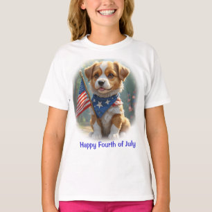 Puppy Dog Fourth of July T-Shirt