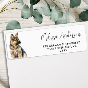 Puppy Dog German Shepherd Modern Return Address