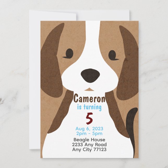 Puppy Dog Girl/Boy birthday invitation. Editable. Invitation (Front)