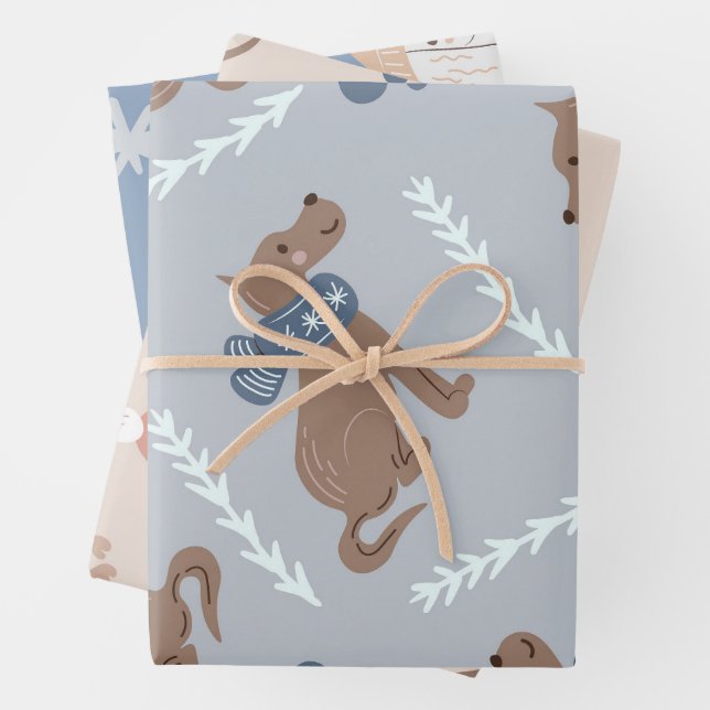 Puppy Dog Holiday or Birthday Wrapping Paper (In situ)