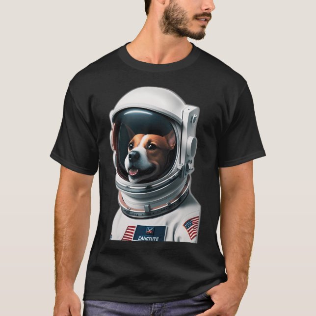 Puppy Dog  In Astronaut Suit T-Shirt (Front)