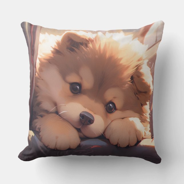 Puppy dog kawaii style cushion (Front)