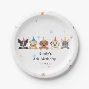 Puppy Dog Kids Birthday Party Paper Plate
