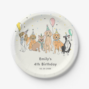 Puppy Dog Kids Birthday Party Paper Plate