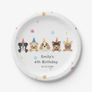 Puppy Dog Kids Birthday Party Paper Plate