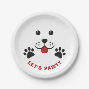 Puppy Dog Lets Pawty  Birthday Boy Paper Plate
