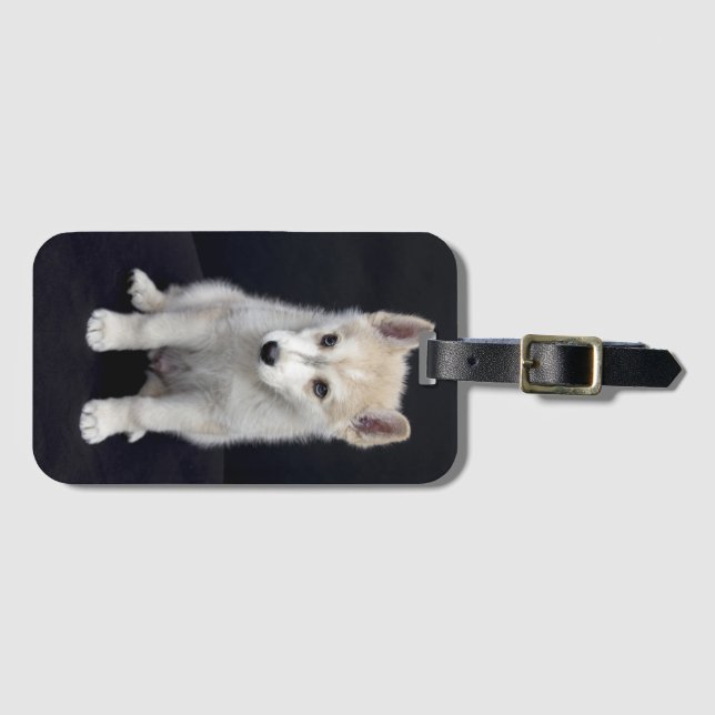 Puppy dog luggage tag (Front Horizontal)