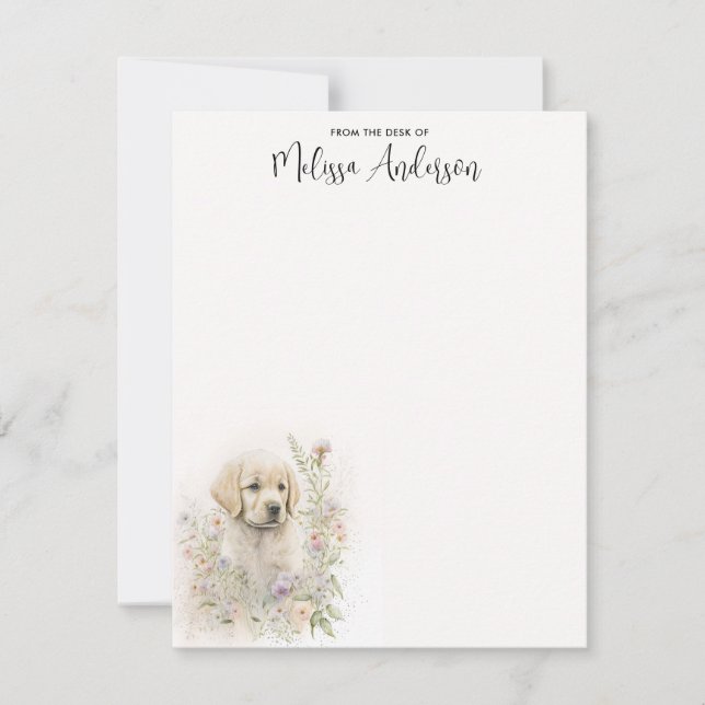 Puppy Dog Modern Watercolor Golden Retriever Card (Front)