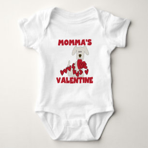 Puppy Dog Momma's Valentine Baby Bodysuit