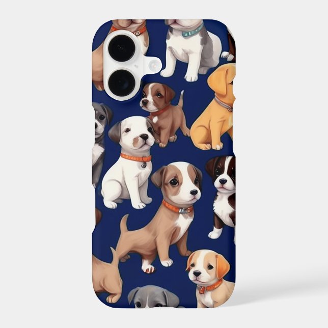 Puppy Dog Navy Blue Pattern Design (Back)