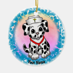 Puppy Dog Nurse Ceramic Tree Decoration