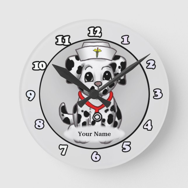 Puppy dog nurse  round clock (Front)