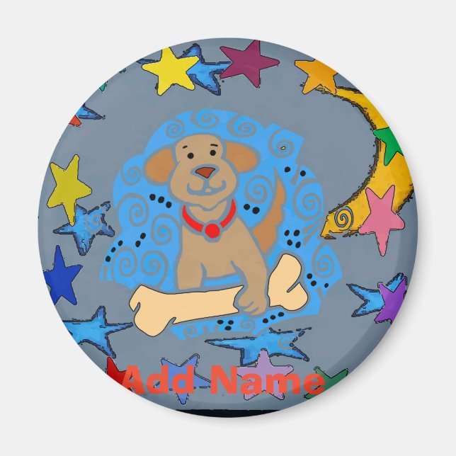 Puppy Dog Pa Dutch hex Sign, add name Magnet (Front)
