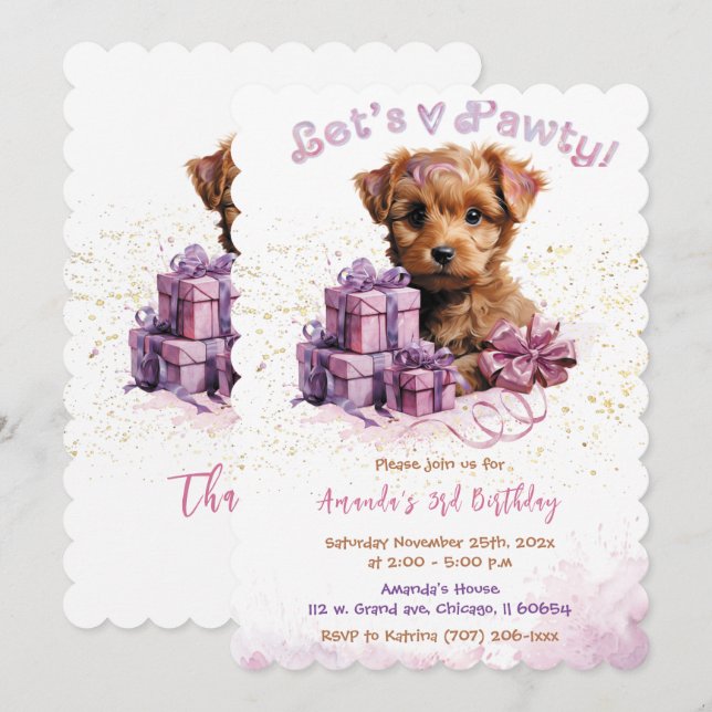 Puppy Dog Pals Birthday Invitation (Front/Back)