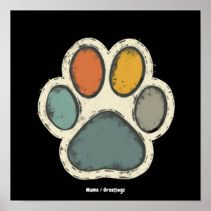 Puppy Dog Paw Print Animal Lover Peace Design
