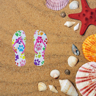 Puppy Dog Paw Print Flip Flops Women/Men Shoes