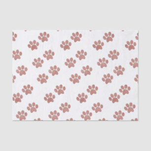 Puppy Dog Paw Prints Trendy Rose Gold Tissue Paper