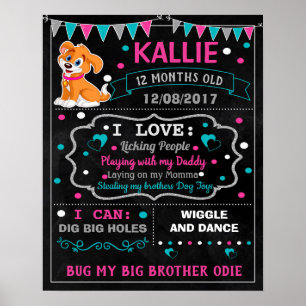 Puppy Dog Pet Birthday chalkboard sign
