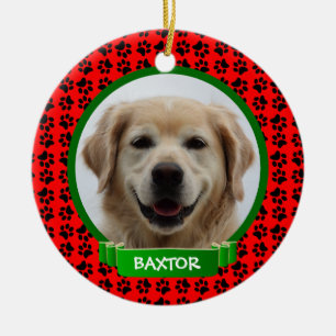 Puppy Dog Pet Photo Personalised Ceramic Tree Decoration