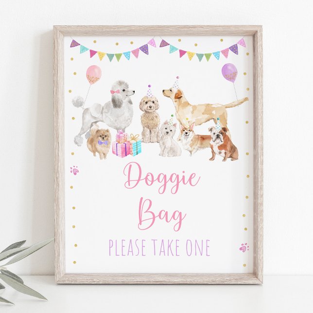 Puppy Dog Pink Girl Birthday Favour Sign (Creator Uploaded)
