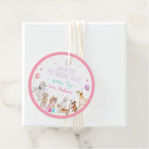 Puppy Dog Pink Girl Paw-ty Birthday Favour Tags