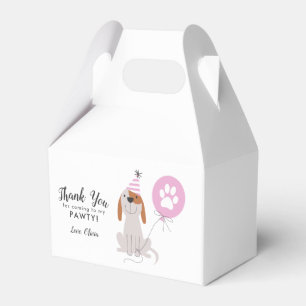Puppy Dog Pink Thank You Birthday Party Favour Box