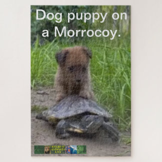 Puppy dog ​​puzzle on a Morrocoy. Jigsaw Puzzle