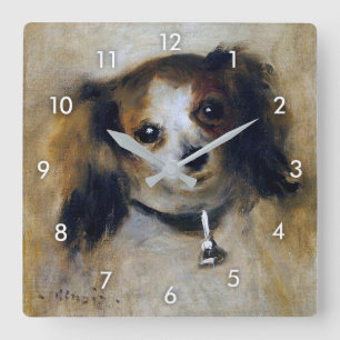 Puppy Dog, Renoir Square Wall Clock