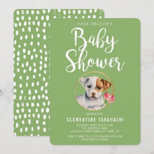 Puppy Dog Spring Baby Shower Invitation