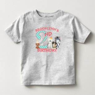 Puppy Dog Theme 2nd Birthday Toddler T-Shirt
