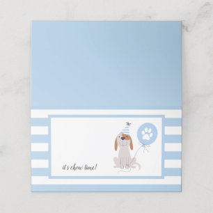 Puppy Dog Theme Birthday Blue Food Tent Place Card