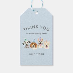 Puppy Dog Theme Birthday Thank You Favour Gift Tags