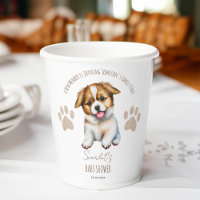Puppy dog themed baby shower table decor
