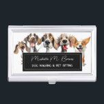 Puppy Dog Walking Pet Sitting Business Card Holder<br><div class="desc">Imagine this: You work as a committed pet sitter or dog walker with a busy schedule looking after your furry clients. To stay organised and bring a bit of joy to your business, you need something unique to keep your business cards organised. Perfect for pet sitters, dog walkers, dog groomers,...</div>