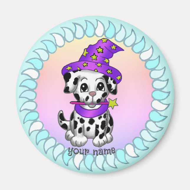 Puppy dog Wizard magnet (Front)