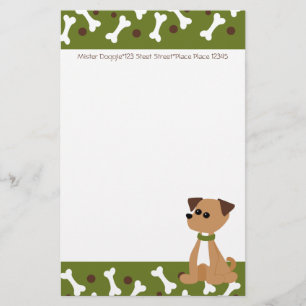Puppy Doggie in Green Stationery