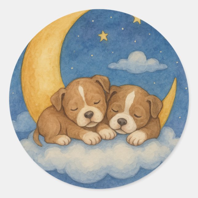 puppy dreams under the stars Sticker (Front)