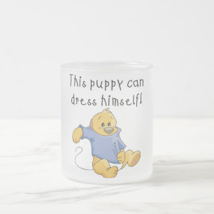 Puppy Dress Up Tshirts and Gifts Frosted Glass Coffee Mug