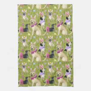 Puppy Easter Collection Tea Towel