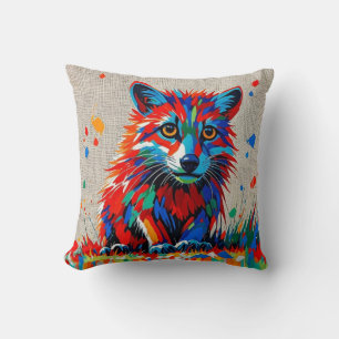 Puppy Expressive abstract animal art design Cushion