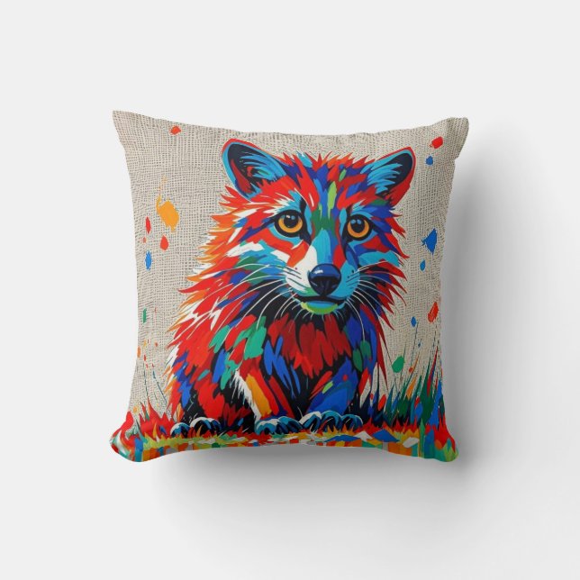 Puppy Expressive abstract animal art design Cushion (Front)