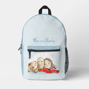 Puppy Family Printed Backpack