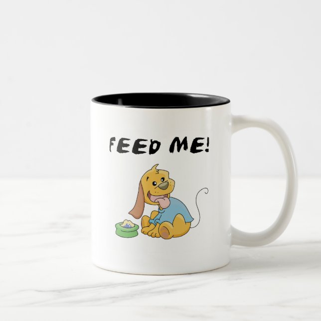 Puppy Feed Me Tshirts and Gifts Two-Tone Coffee Mug (Right)