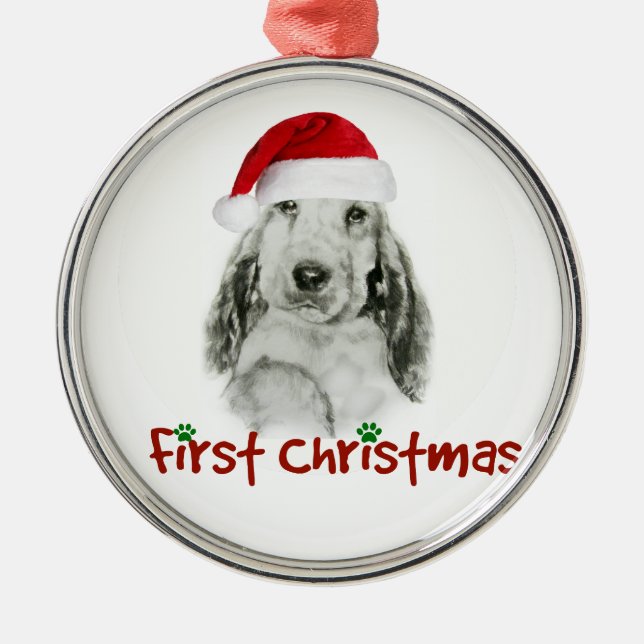 Puppy First Christmas Metal Tree Decoration (Front)
