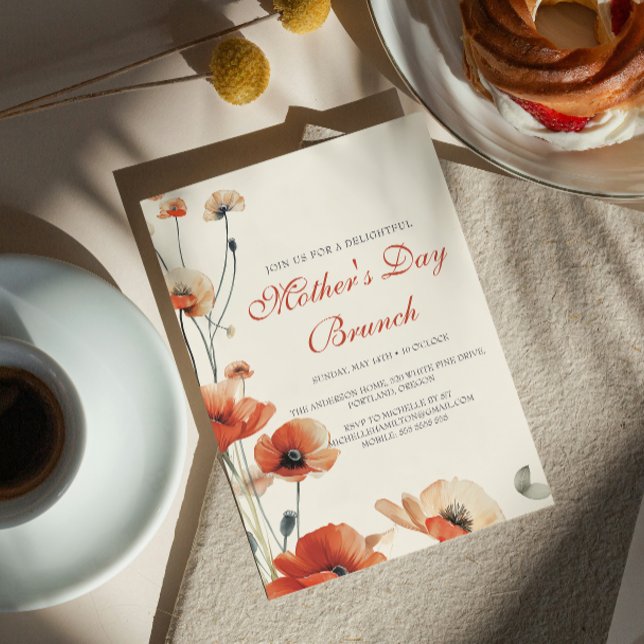 Puppy Flowers Mother's Day Brunch Invitation (Creator Uploaded)
