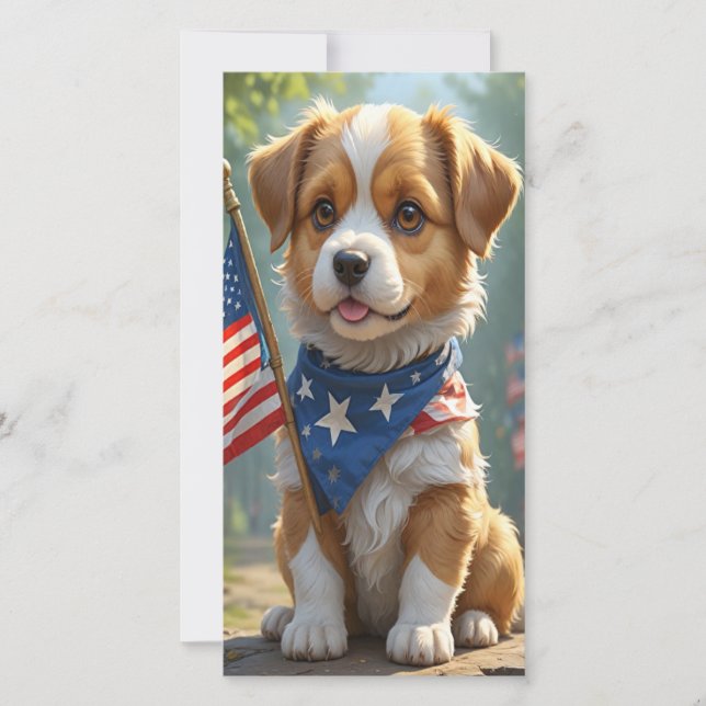 Puppy Fourth of July card (Front)