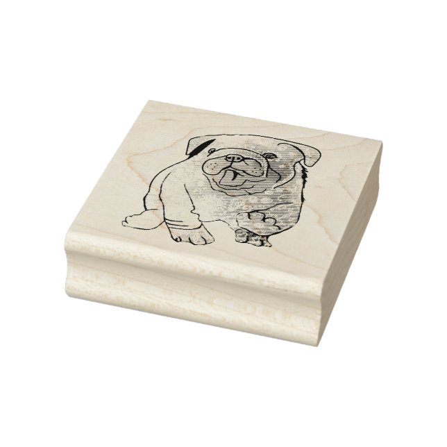 Puppy, French Bulldog, Buldog Dog Wood Art Stamp (Stamp)